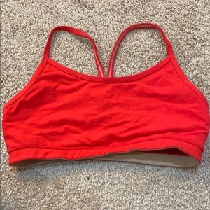 Red sports bra